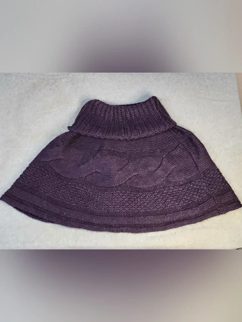 Vintage Nardi & Tagliaferri Eggplant Purple Mohair Blend Turtleneck Capelet OS